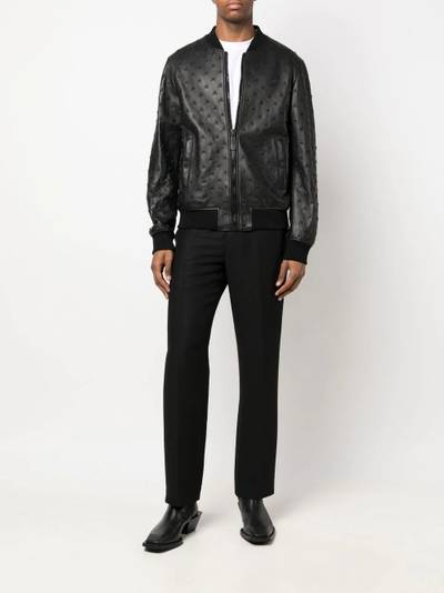 PHILIPP PLEIN leather bomber jacket outlook