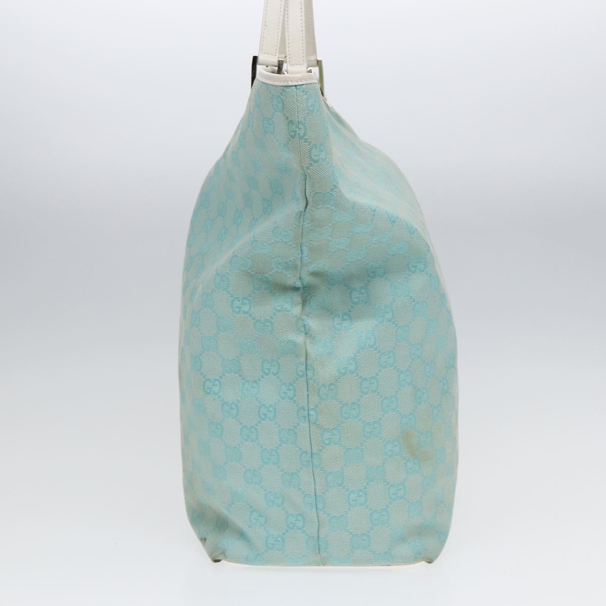 GUCCI GG Canvas Tote Bag Light Blue White Gold 002 002 - 4