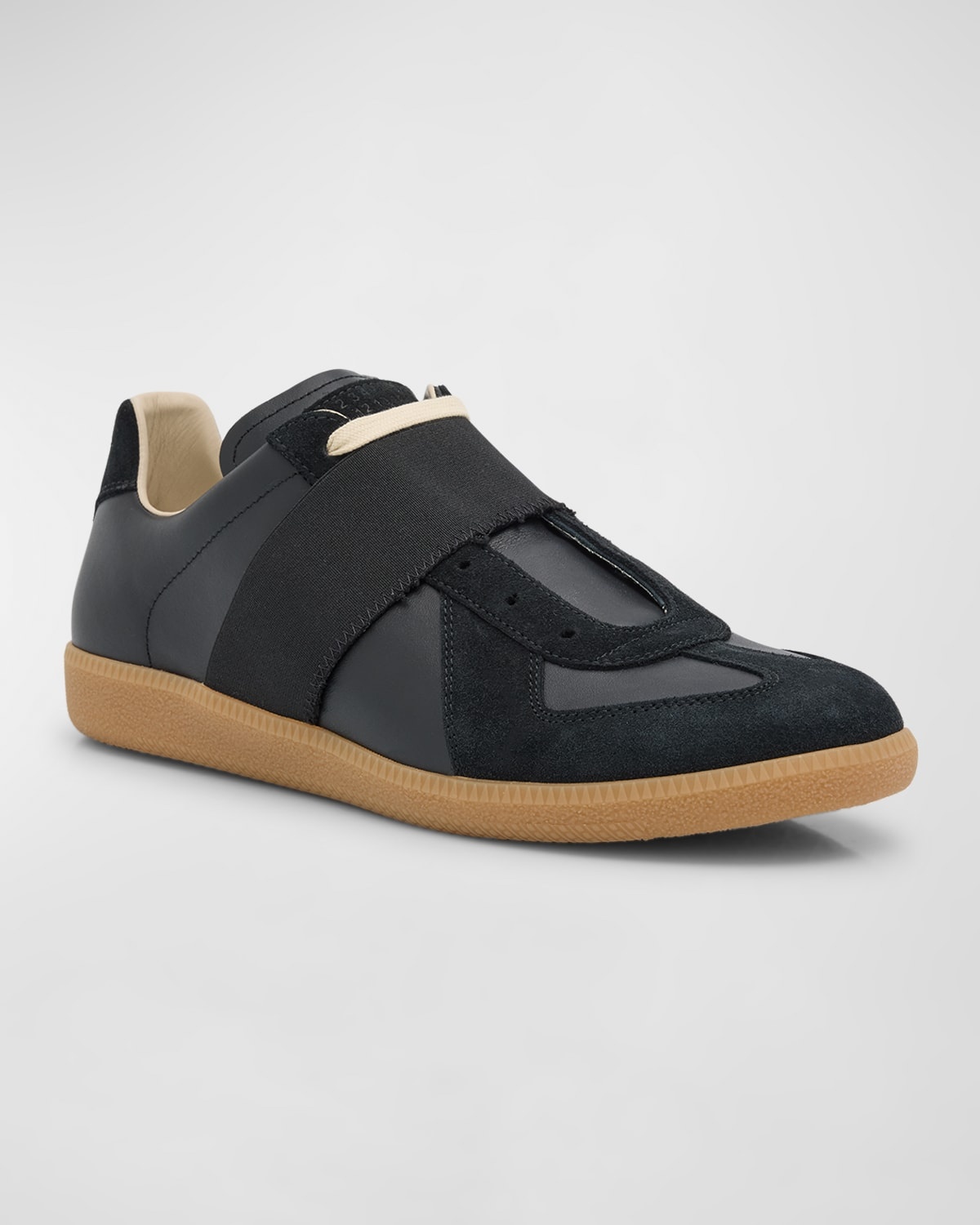 Men's Replica Leather Elastic Band Sneakers - 3