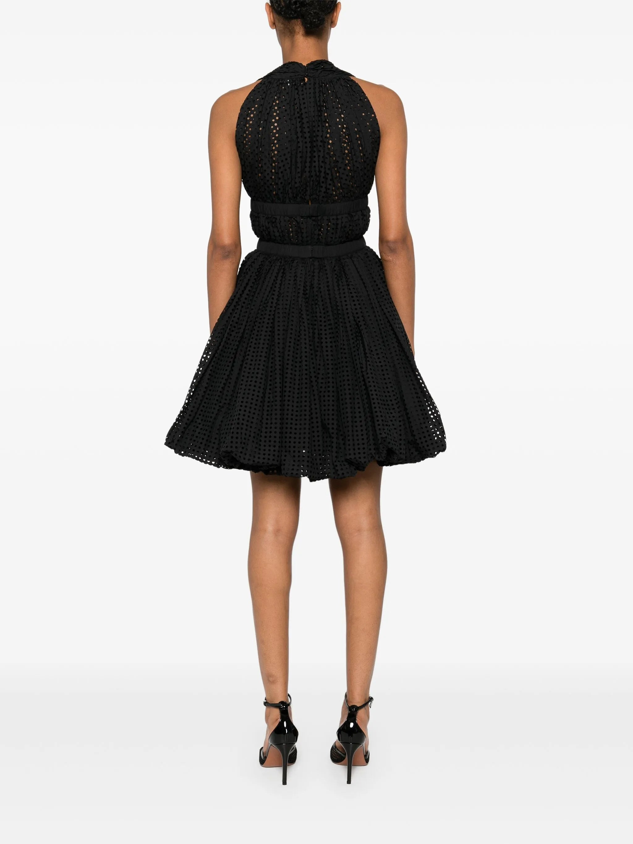 perforated mini dress - 4