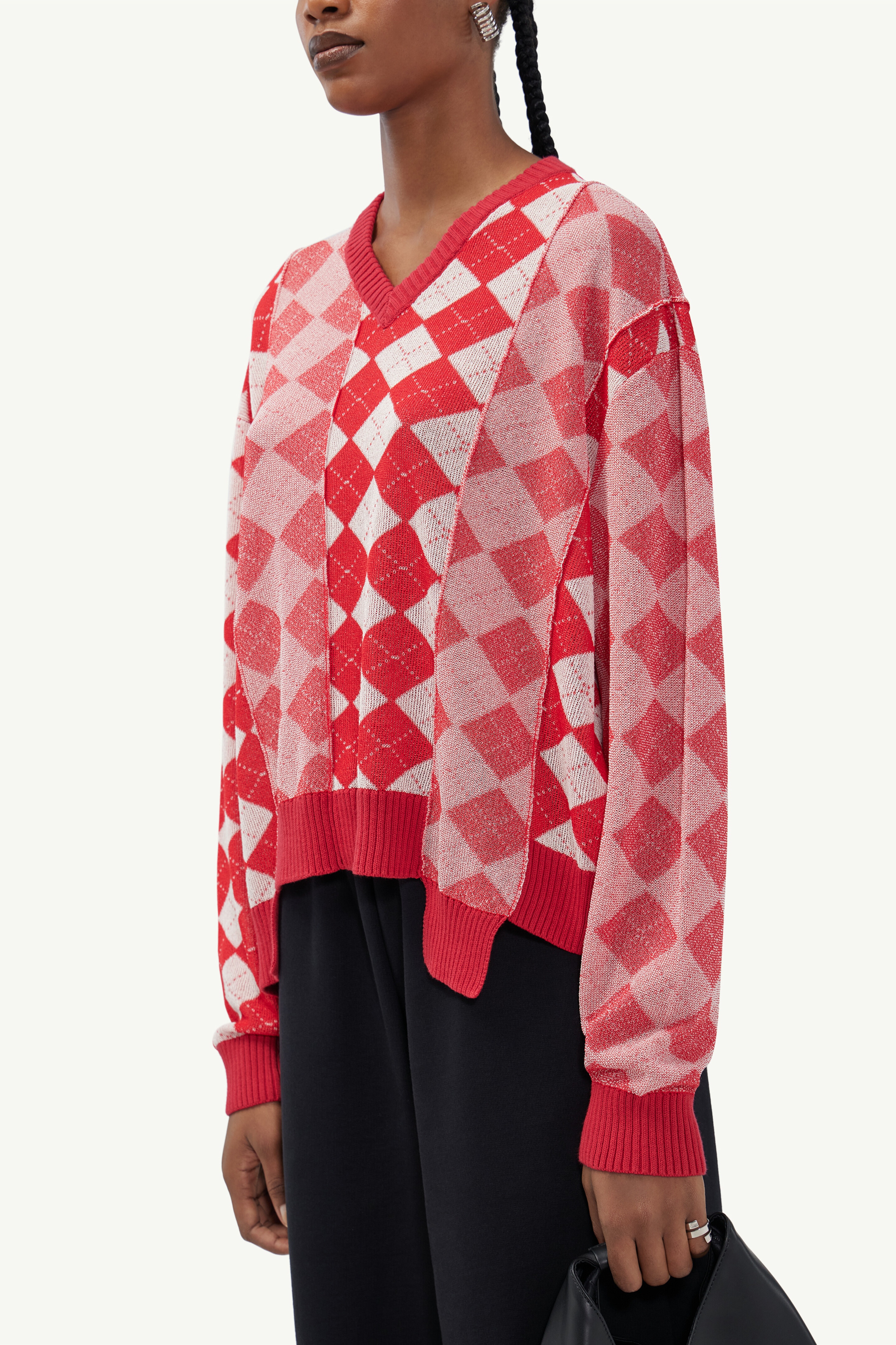V-neck argyle jumper - 5