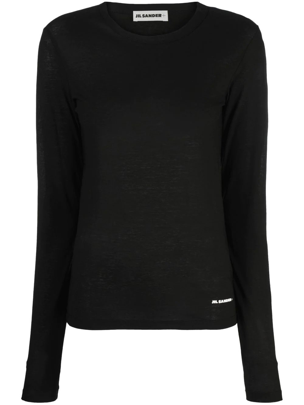 round-neck long-sleeve knitted top - 1