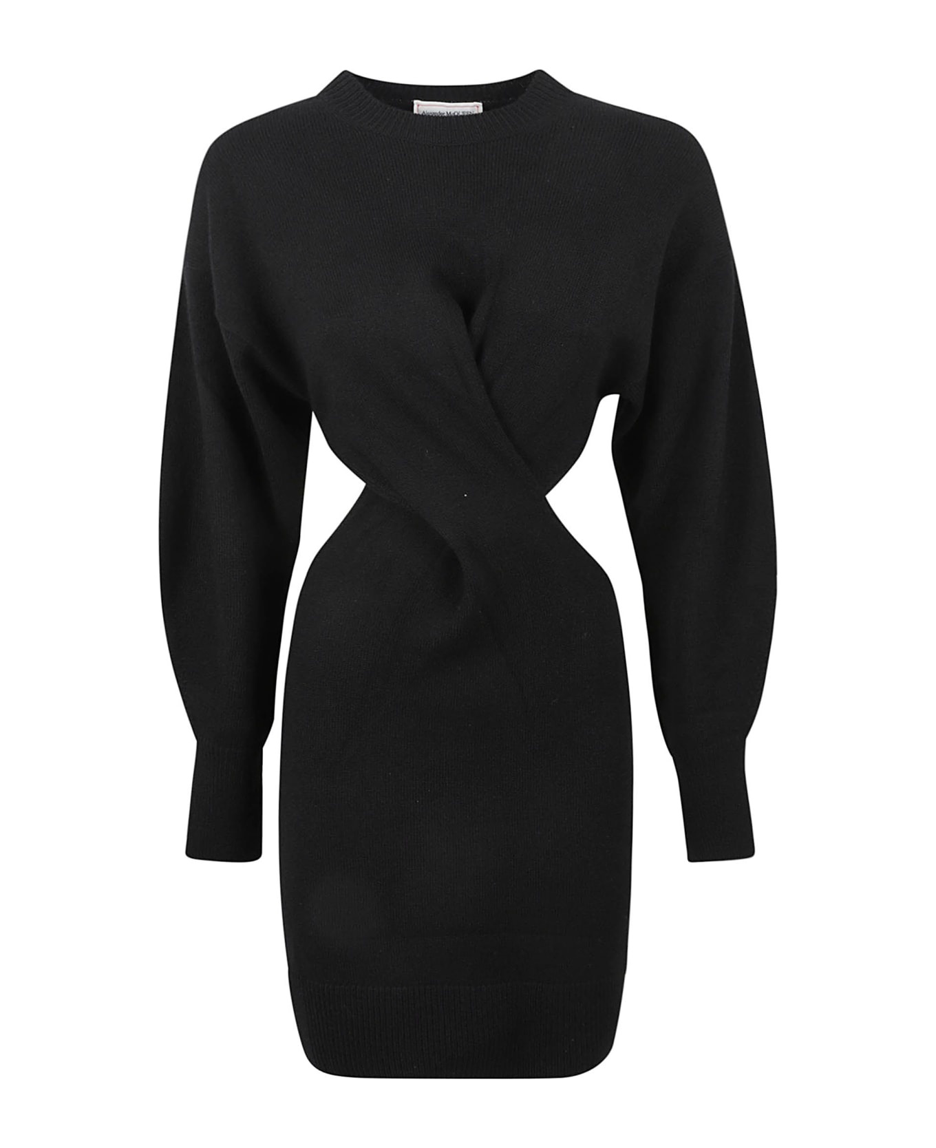Side Slit Twisted Rib Dress - 1