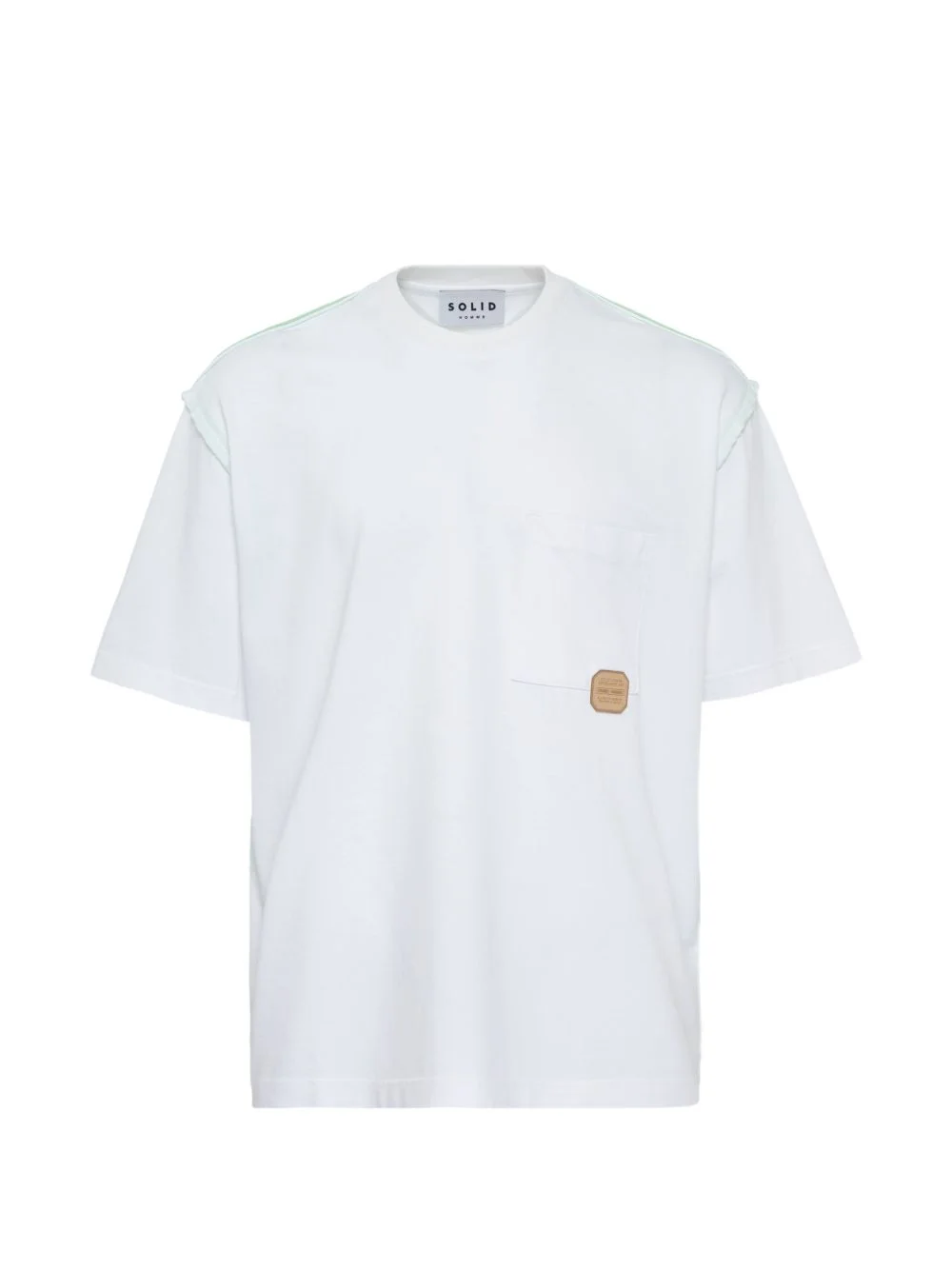 washed shoulder trim T-shirt - 1