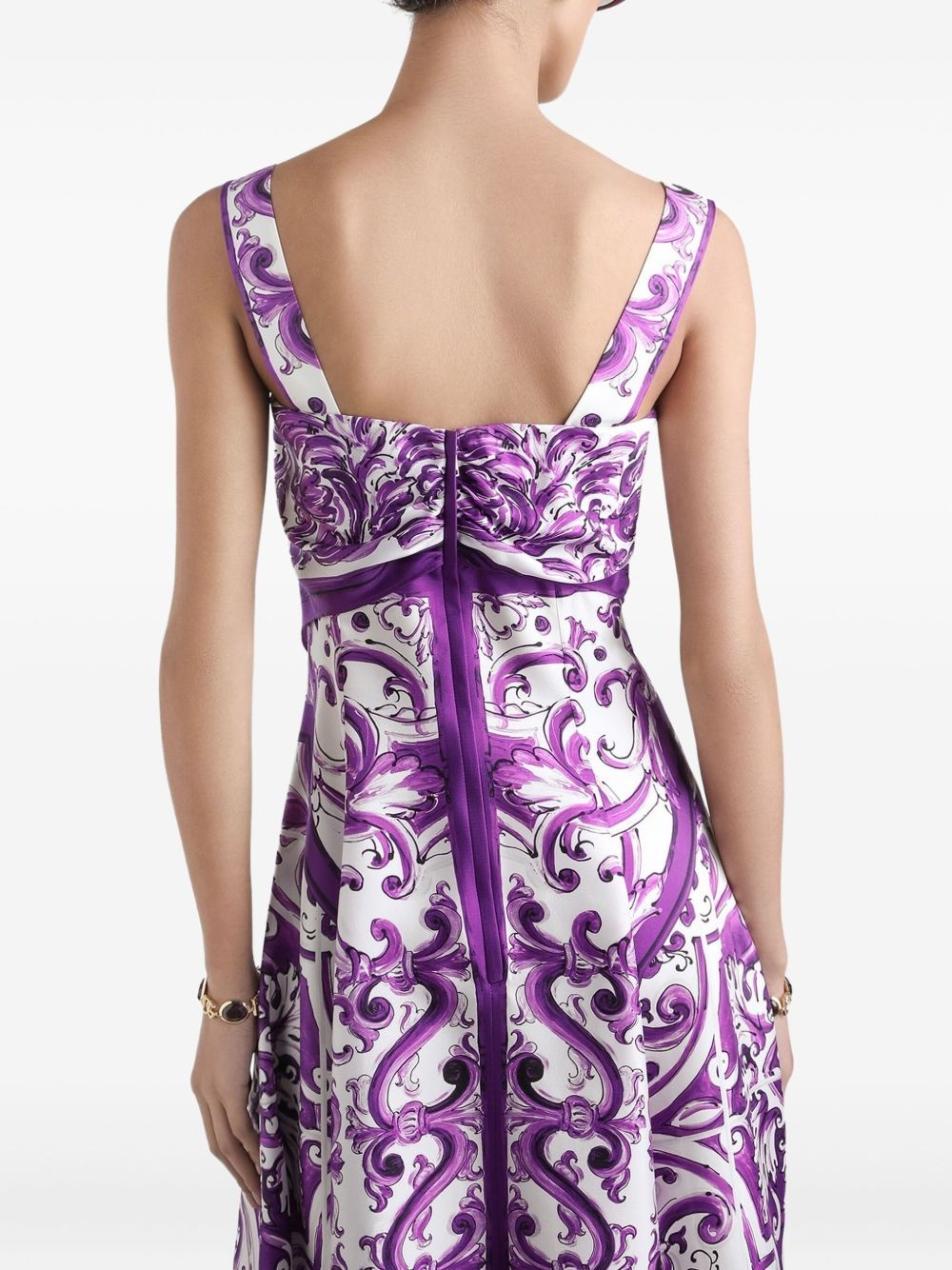 Majolica-print midi dress - 5