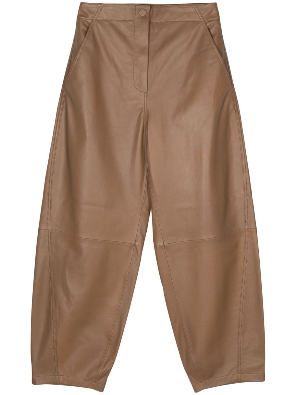 leather tapered trousers - 1