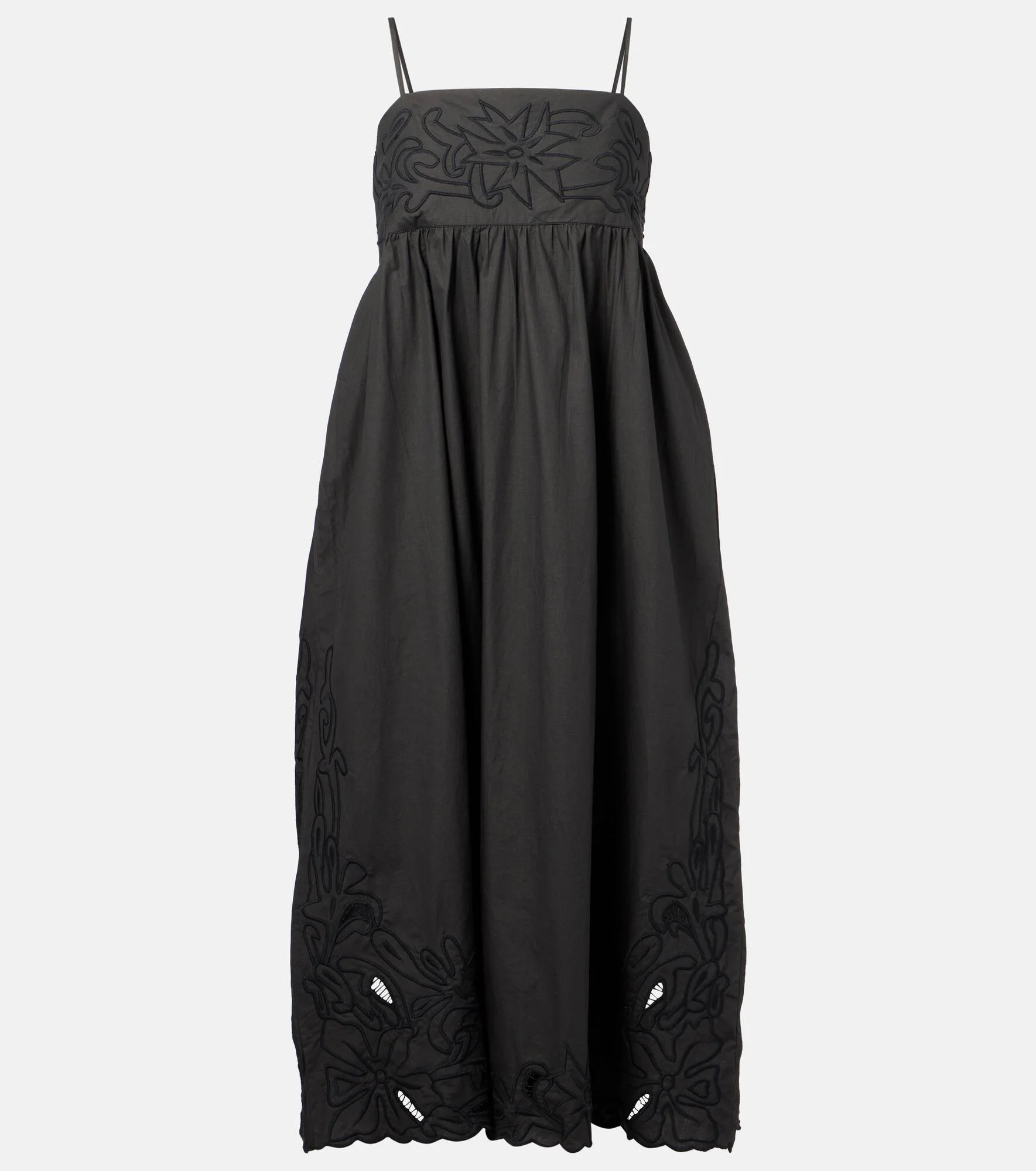 Floral embroidered cotton minidress - 1