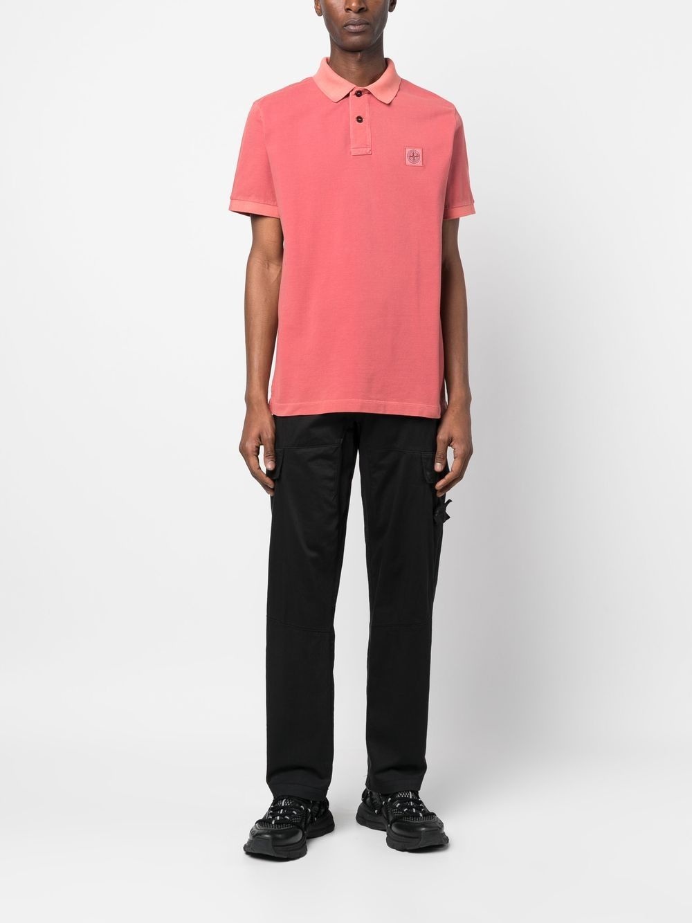 logo-patch polo shirt - 2