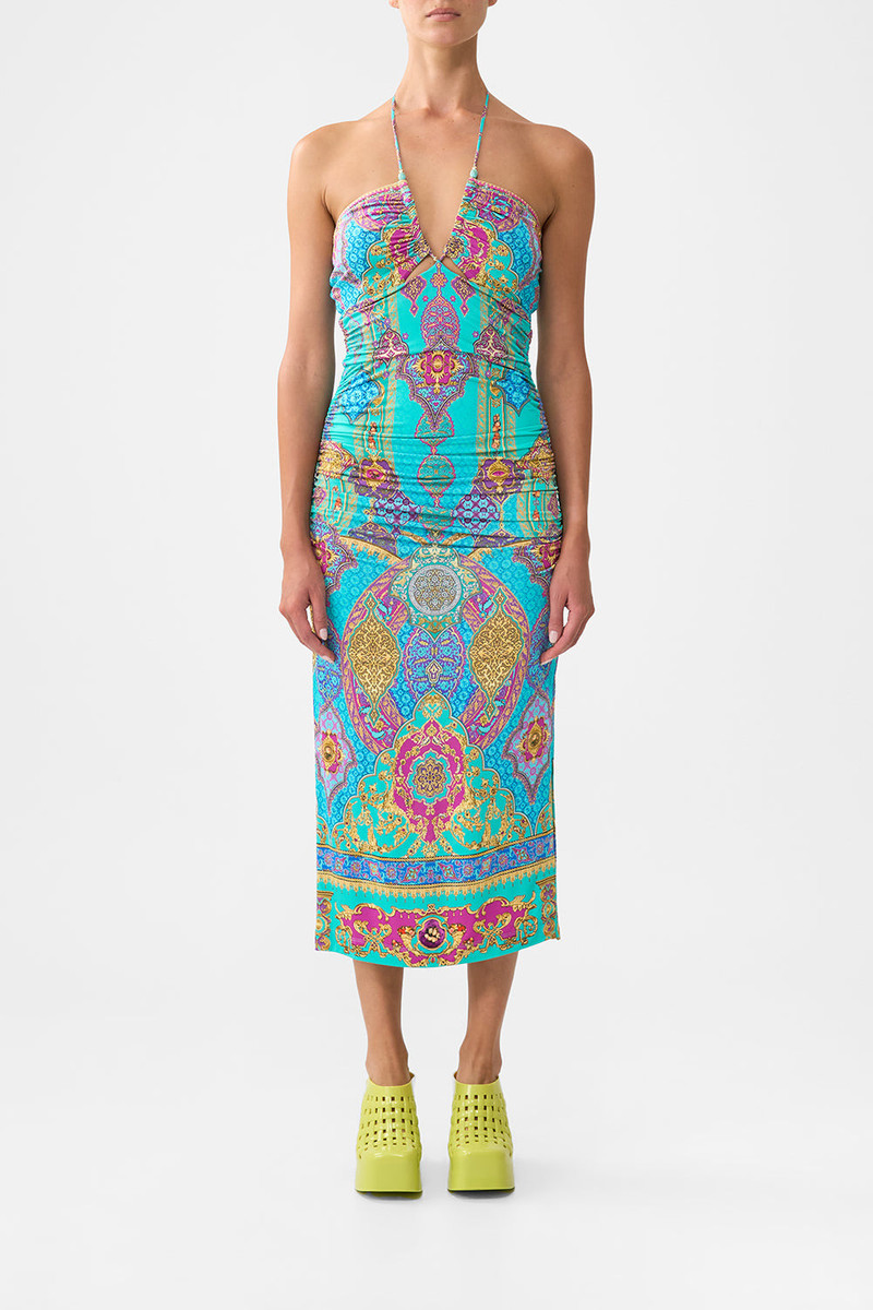 CAMILLA CUT OUT SLEEVELESS JERSEY HALTER NECK DRESS THE CONCUBINES CORRIDOR outlook