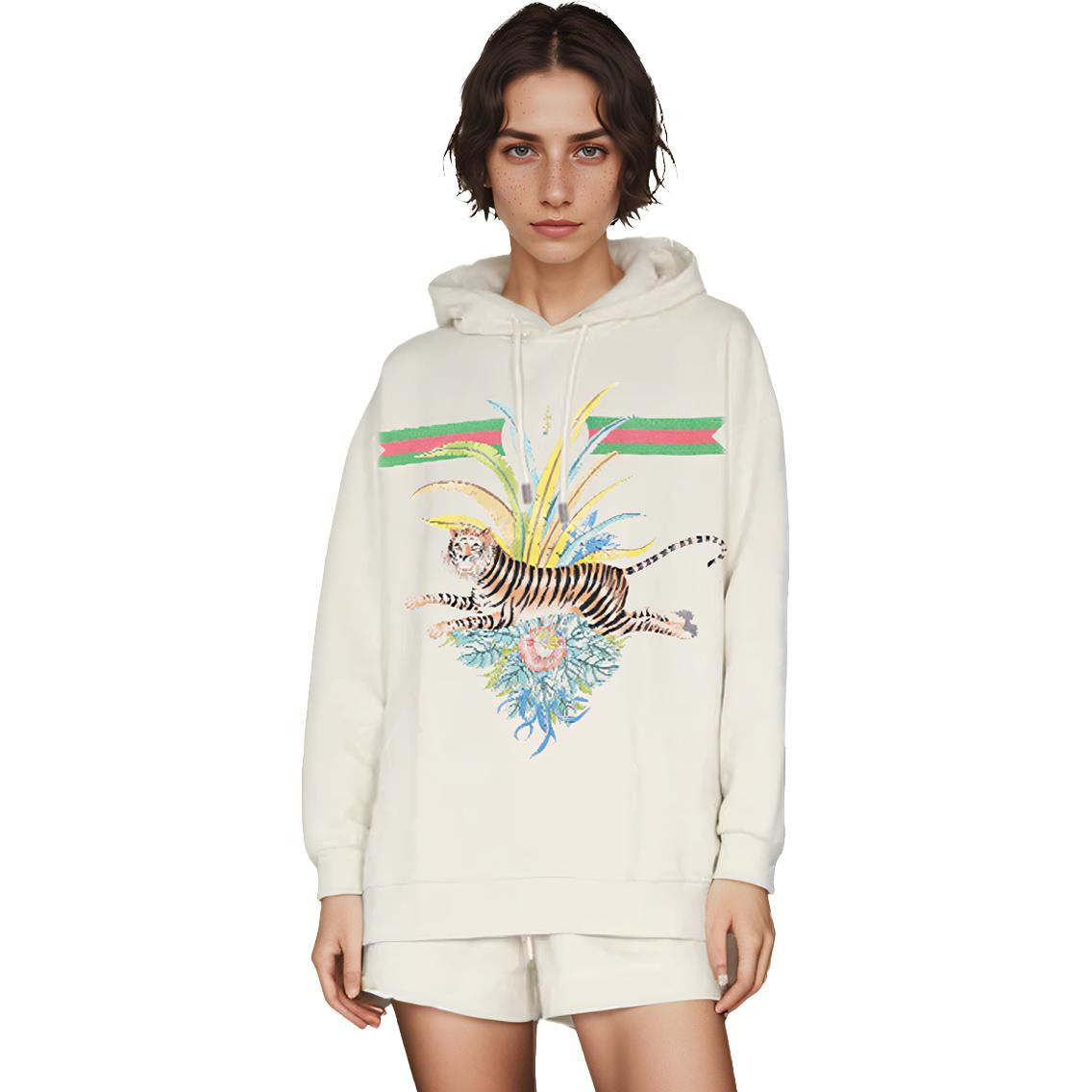 Gucci GUCCI TIGER Hooded Sweatshirt 'Ivory' 623244-XJD3Z-9242 - 3