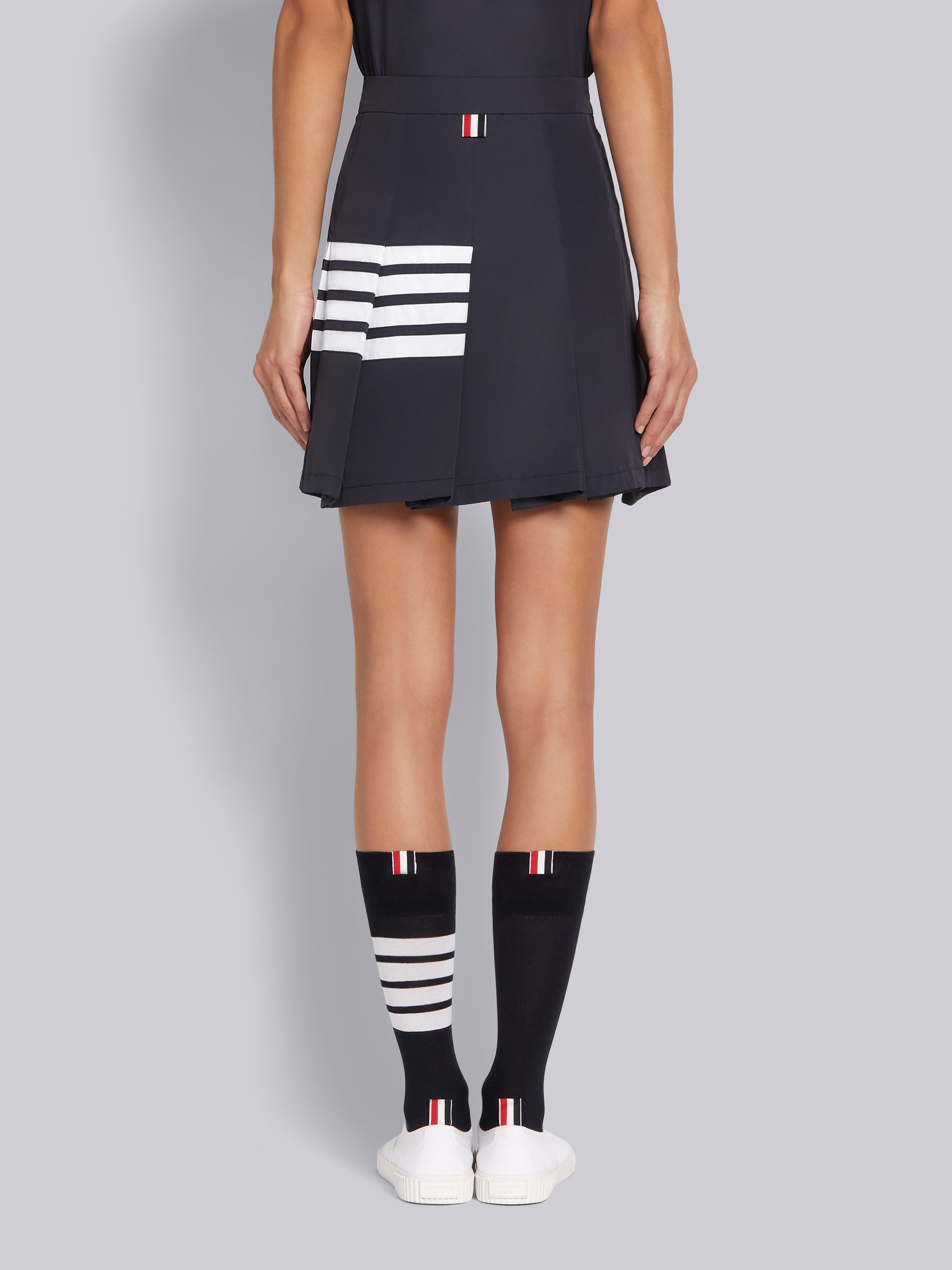 Navy Flyweight Tech 4-Bar Pleated Mini Skirt - 5