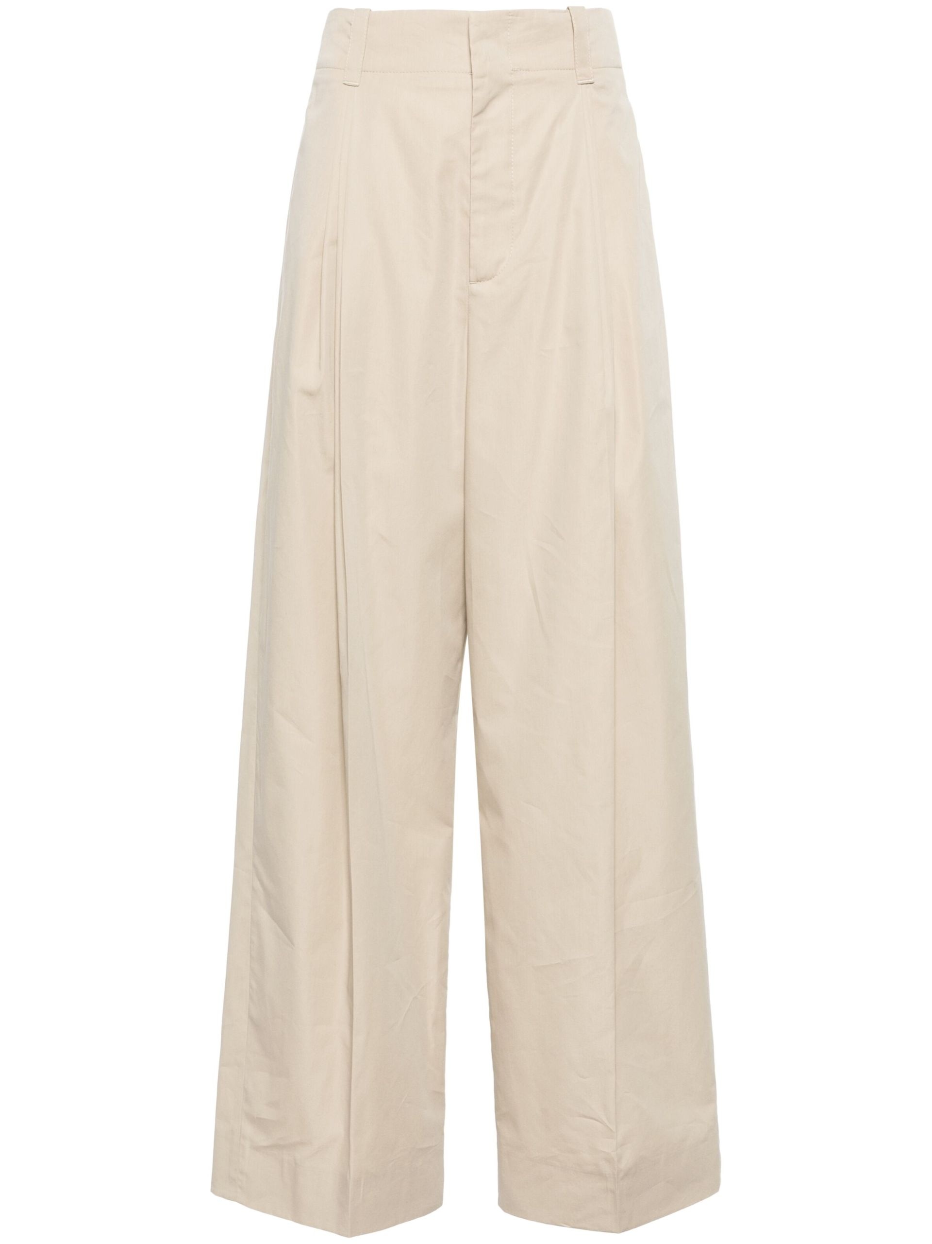 Neutral Tailored Wide-Leg Trousers - 1