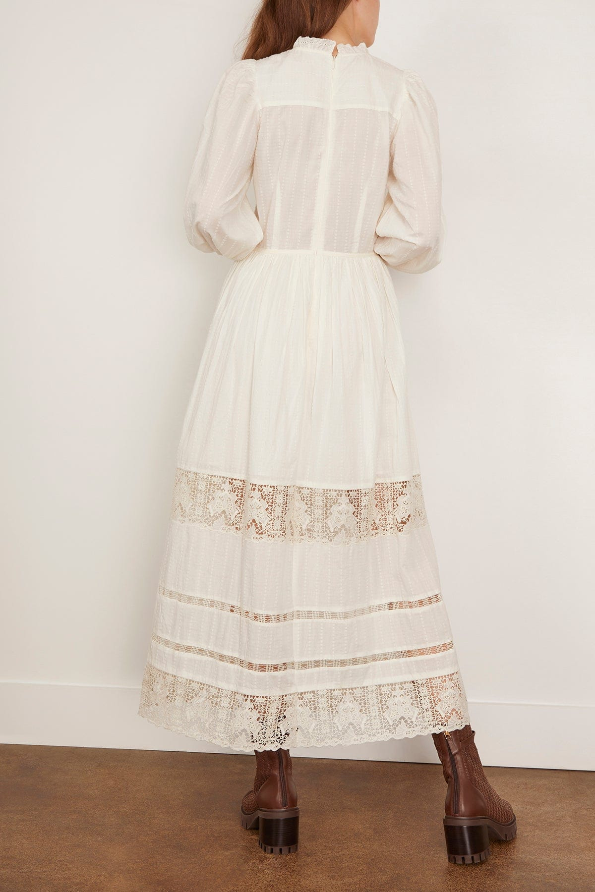 Amelie Long Sleeve Dress in Pristine - 4
