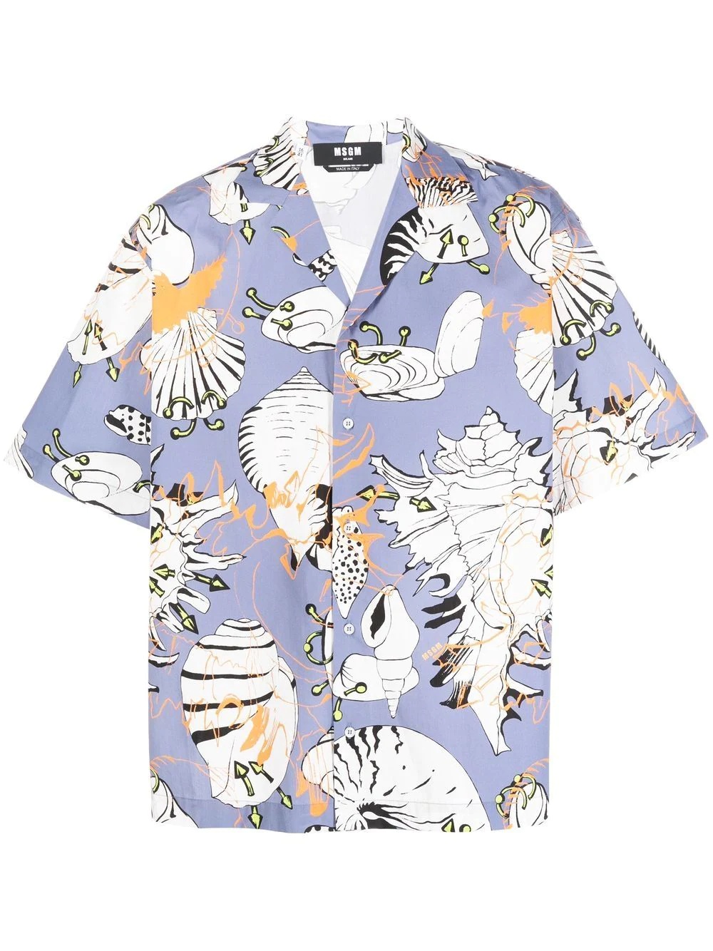 Punky Shells-print bowling shirt - 1