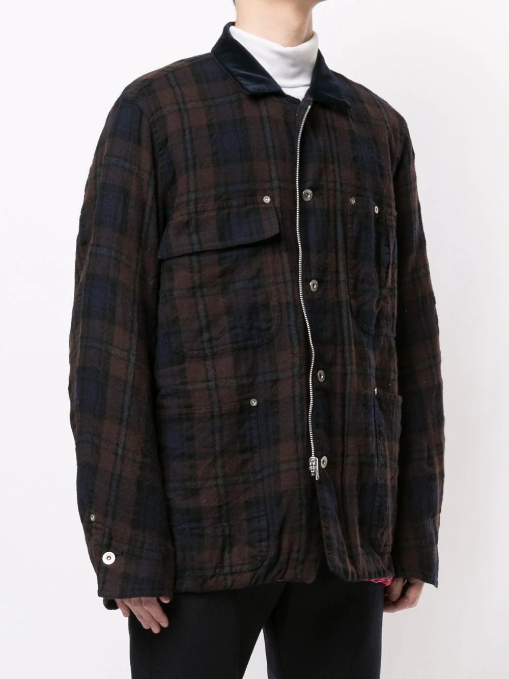 reversible check-print jacket - 3