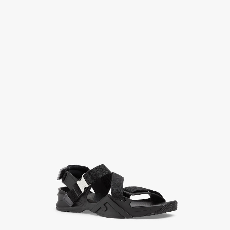 FENDI Black fabric sandals outlook