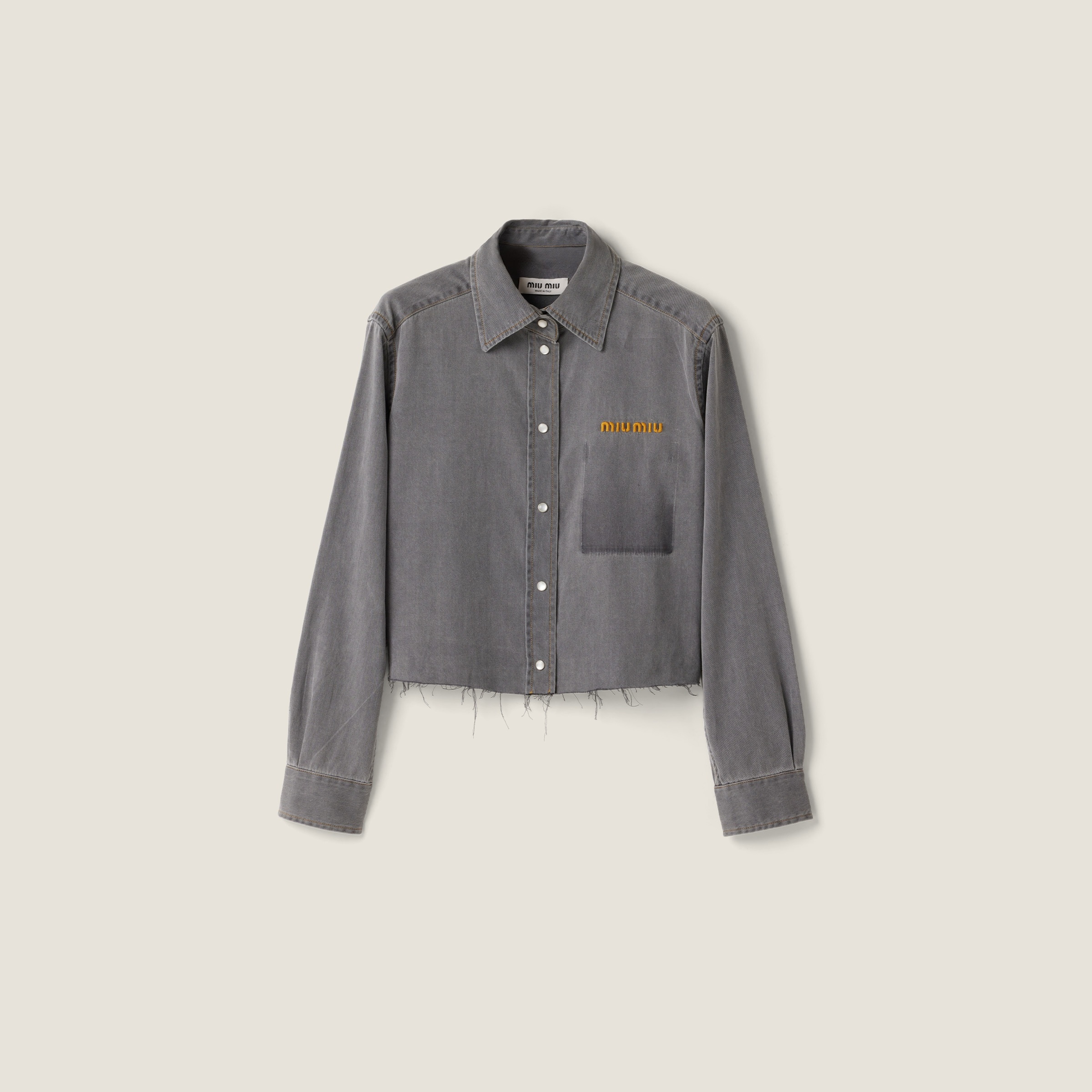 Cropped chambray shirt - 1