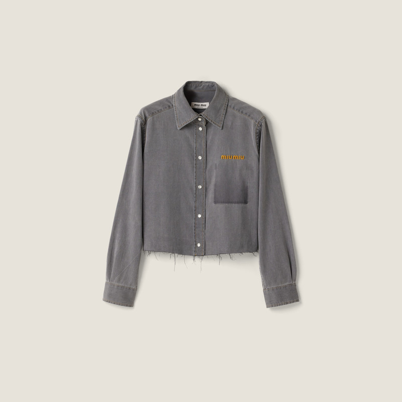 Cropped chambray shirt 1