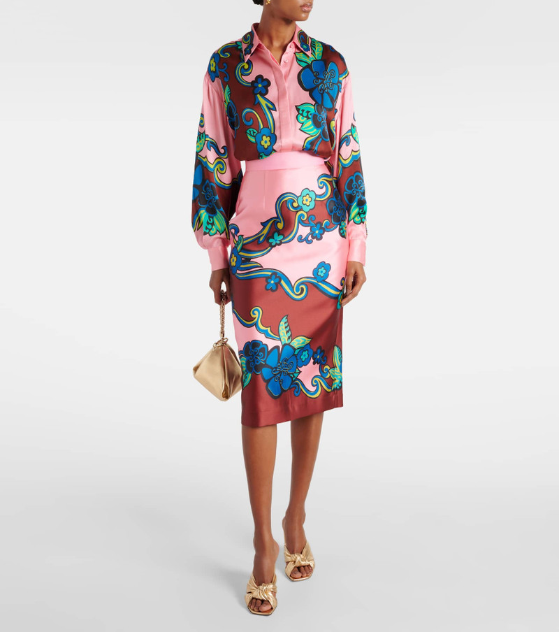 ALÉMAIS Floral high-rise midi skirt outlook