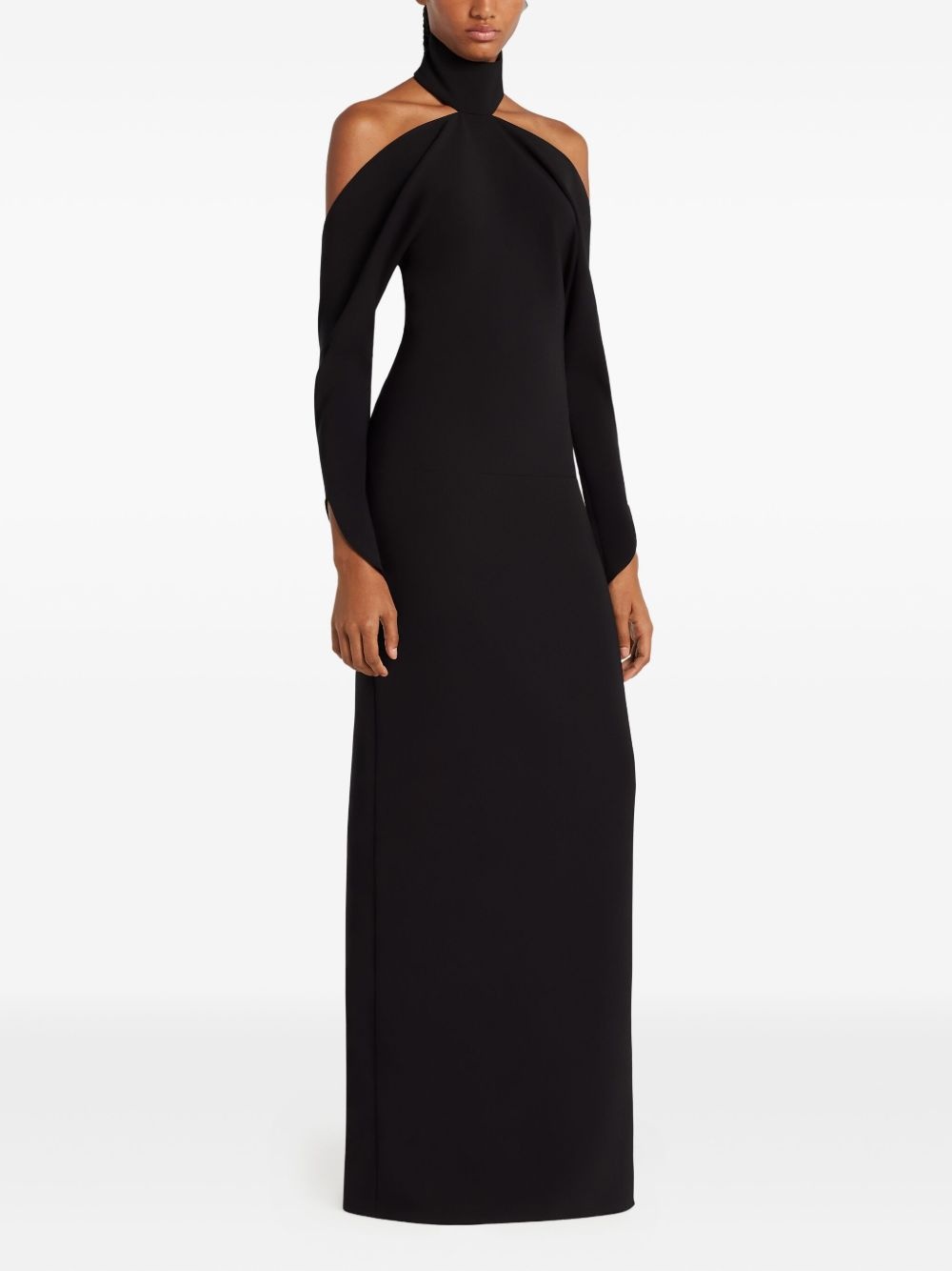 cut-out long-sleeve gown - 3
