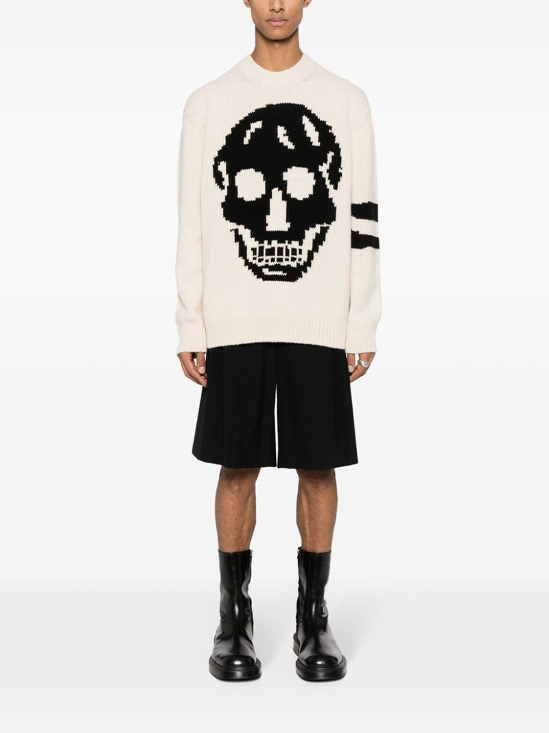 Alexander McQueen skull-intarsia stripe-detail jumper outlook