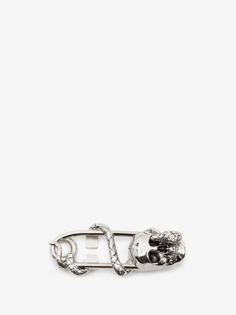 Skull And Snake Sneaker Charm in Antique Silver - 1