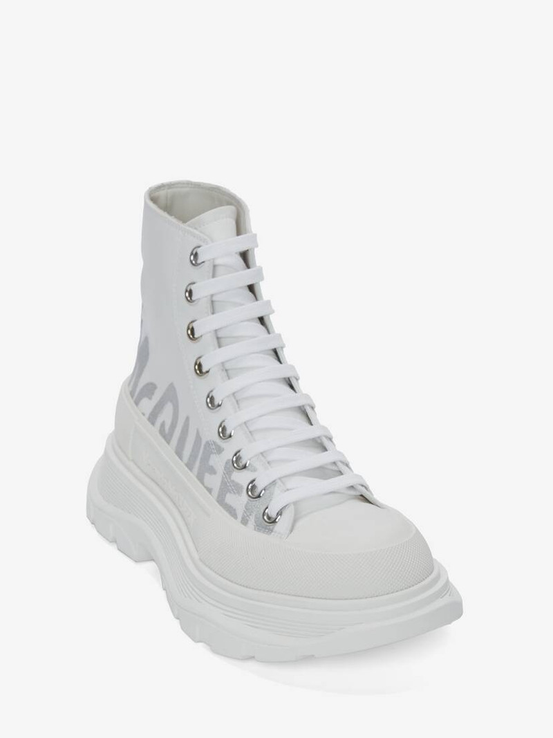 Alexander McQueen Tread Slick Boot in White/silver outlook