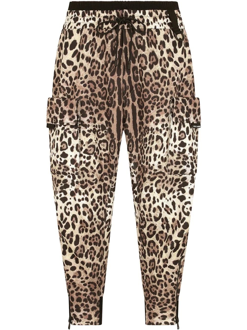 leopard-print tapered trousers - 1