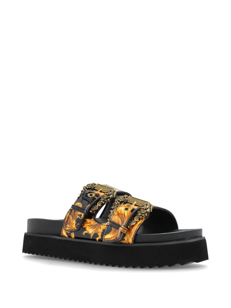 VERSACE JEANS COUTURE buckled Barocco-print sandals outlook