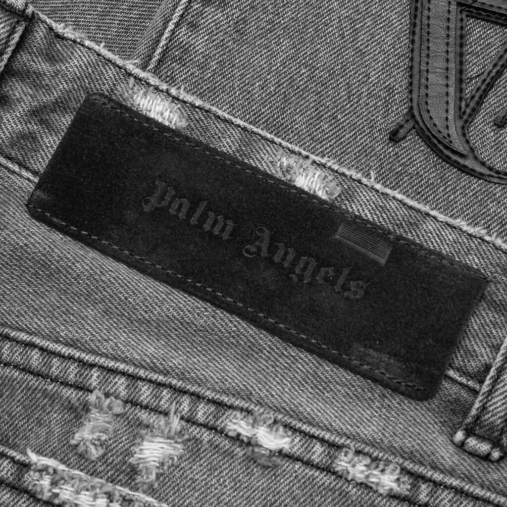 PALM ANGELS B LOGO PATCH CLASSIC 5 POCK - MEDIUM GREY - 5