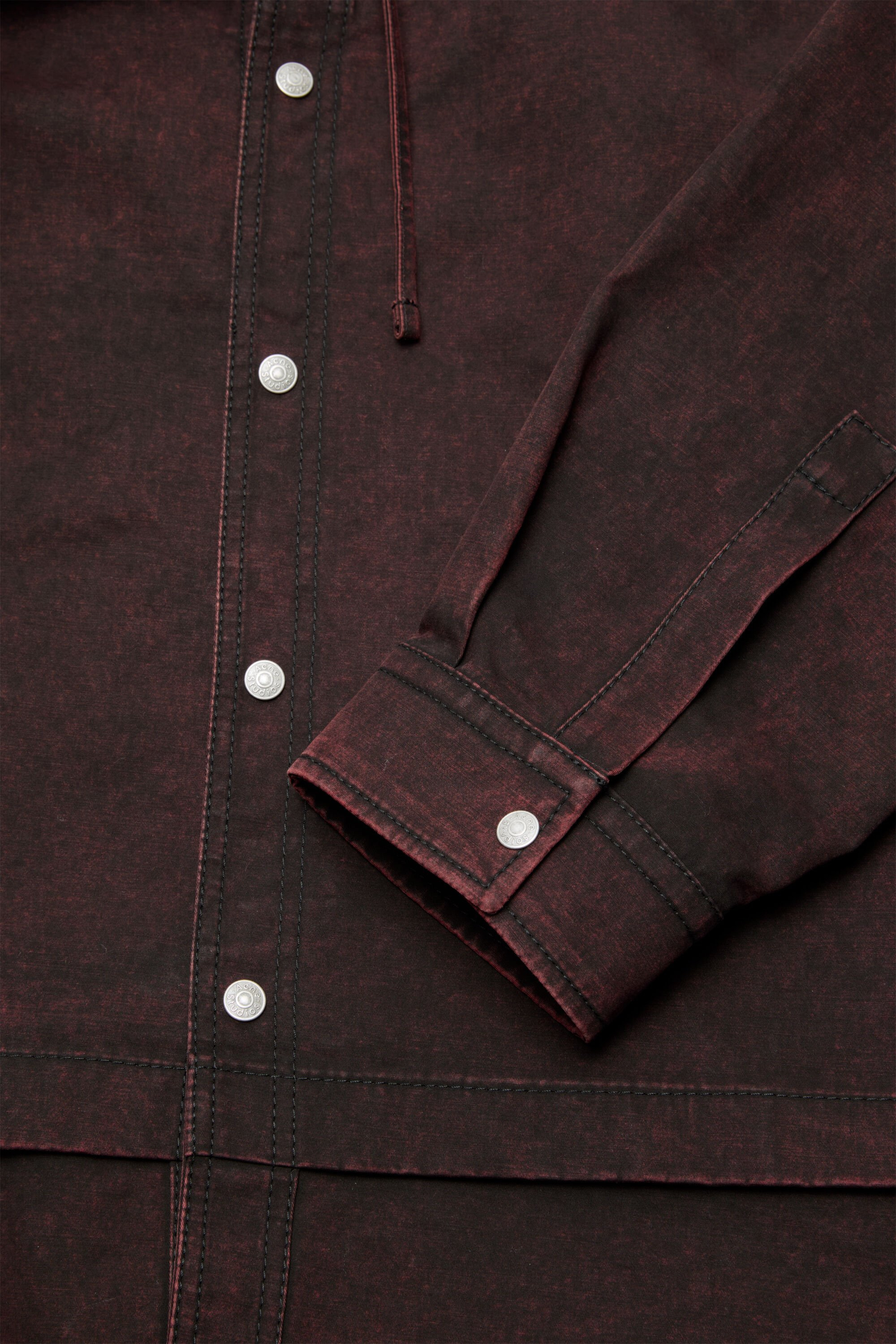 Layered hooded jacket - Burgundy - 5