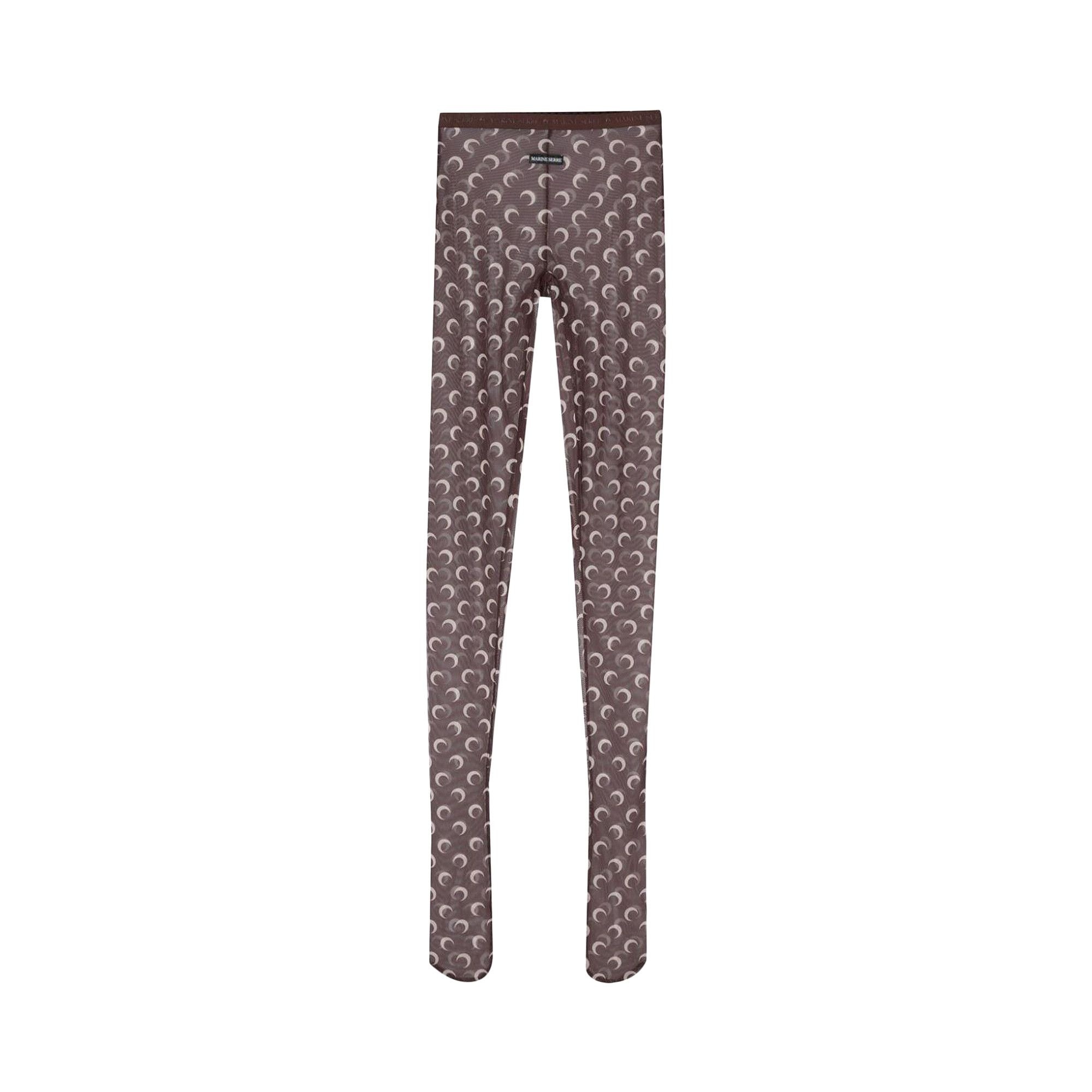 Marine Serre Moon Printed Mesh Tights 'Brown' - 1