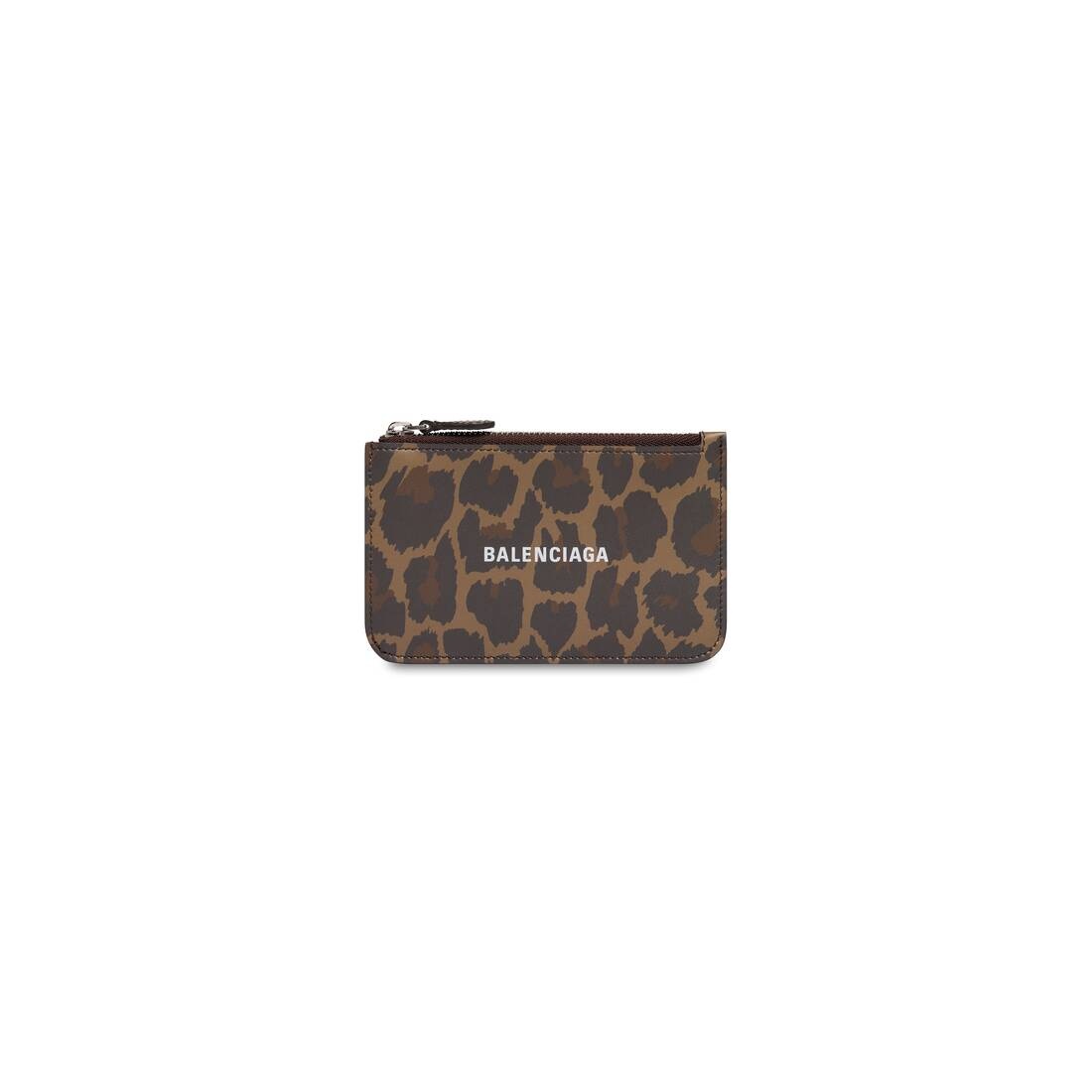 Women's Cash Large Long Coin And Card Holder With Leopard Print in Beige - 1
