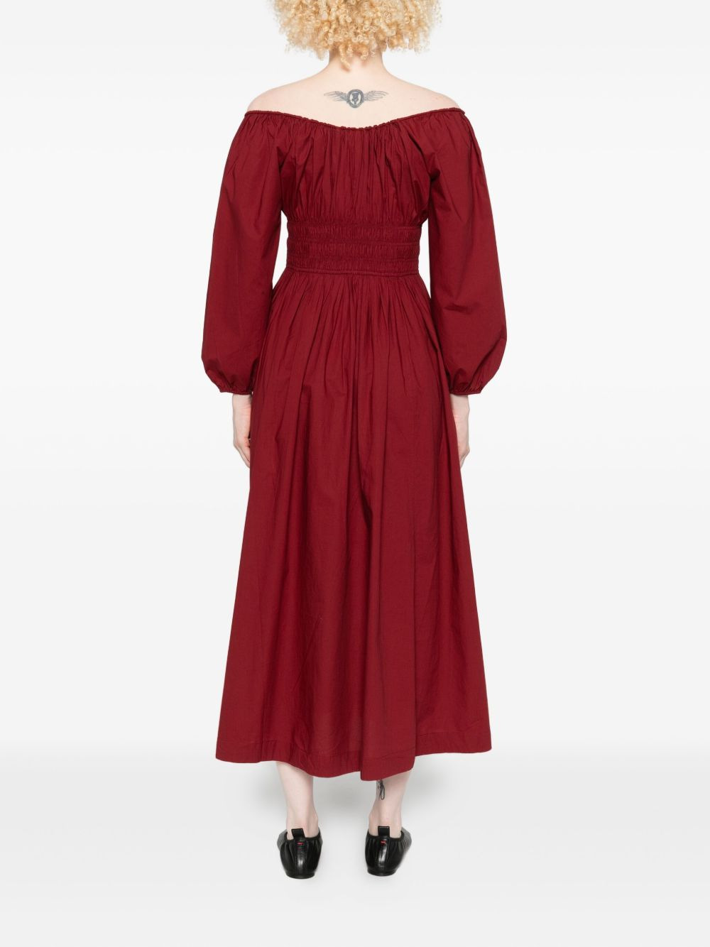 Quintessa puff-sleeve smocked dress - 4