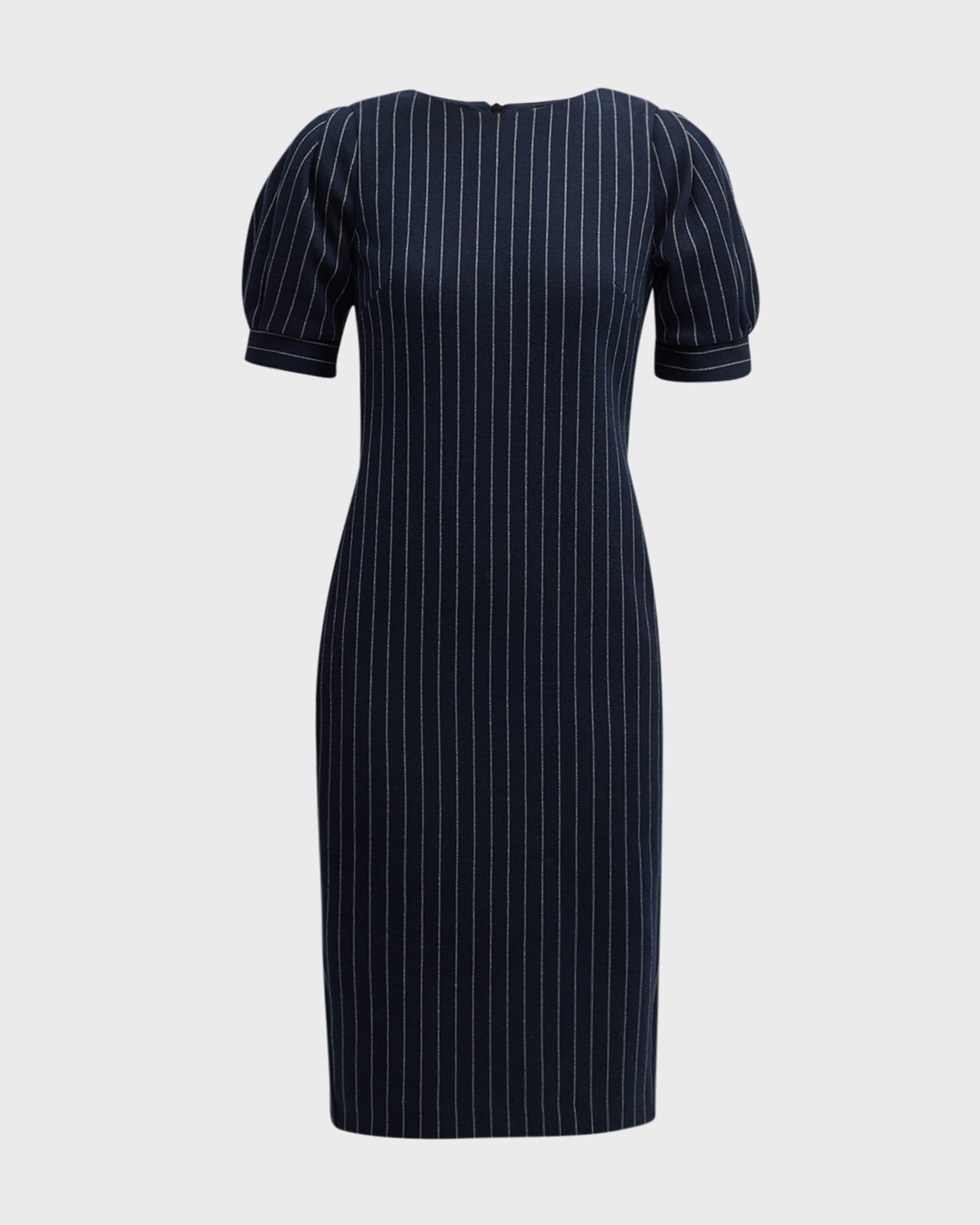 Tunica Striped Puff-Sleeve Midi Dress - 1