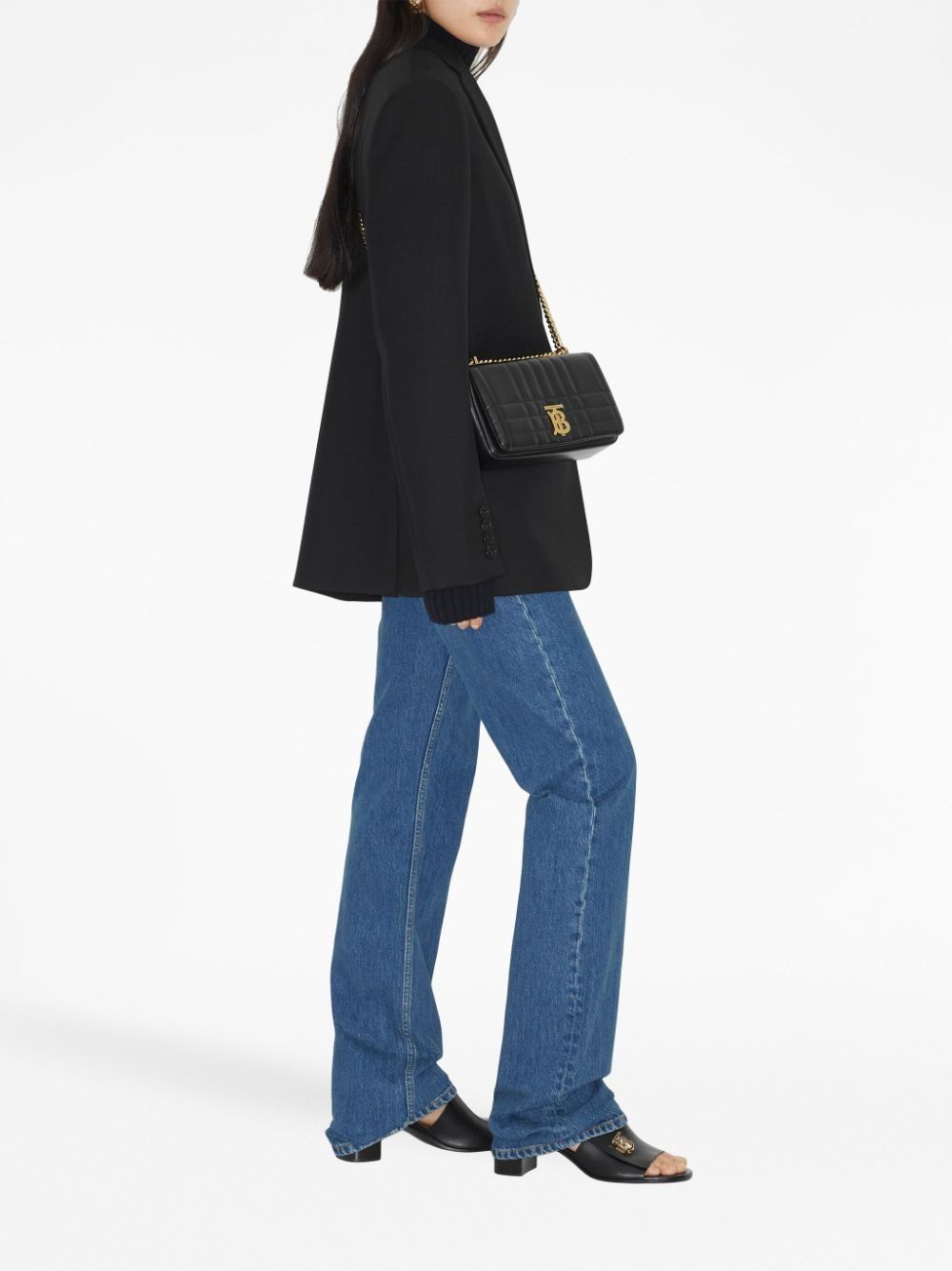 high-waisted straight-leg cotton jeans - 3