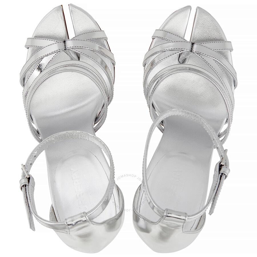 Burberry Split-toe Detail Metallic Leather Hove Sandals - 3