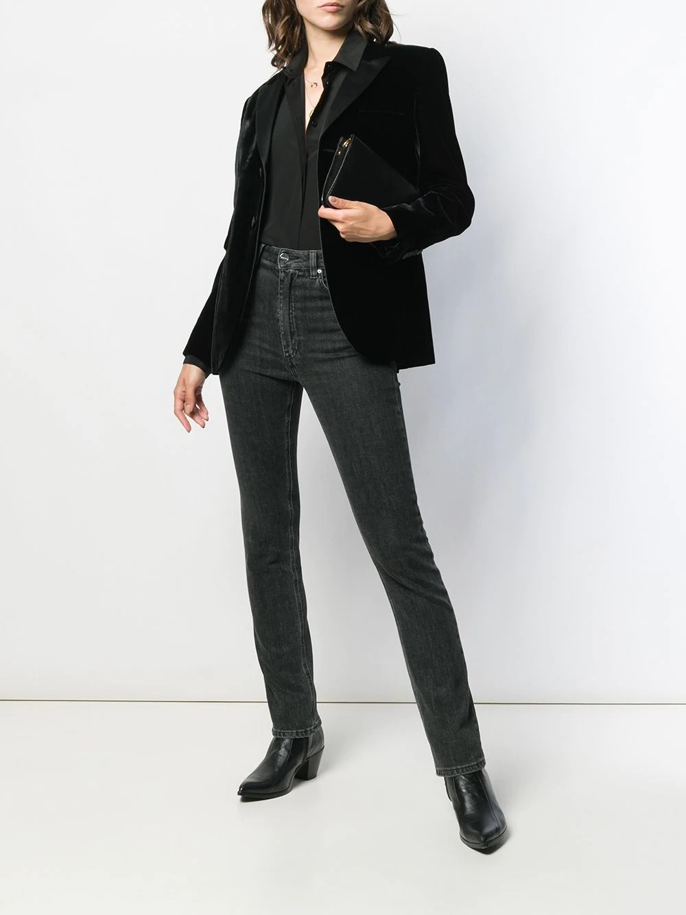 velvet tailored blazer - 2