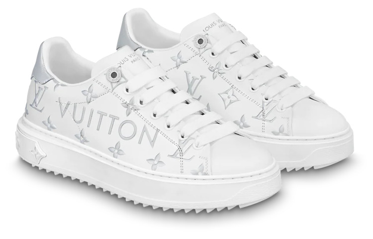 (WMNS) LOUIS VUITTON Time Out Sneakers 'White with Silver Monogram' 1AAVV6 - 2