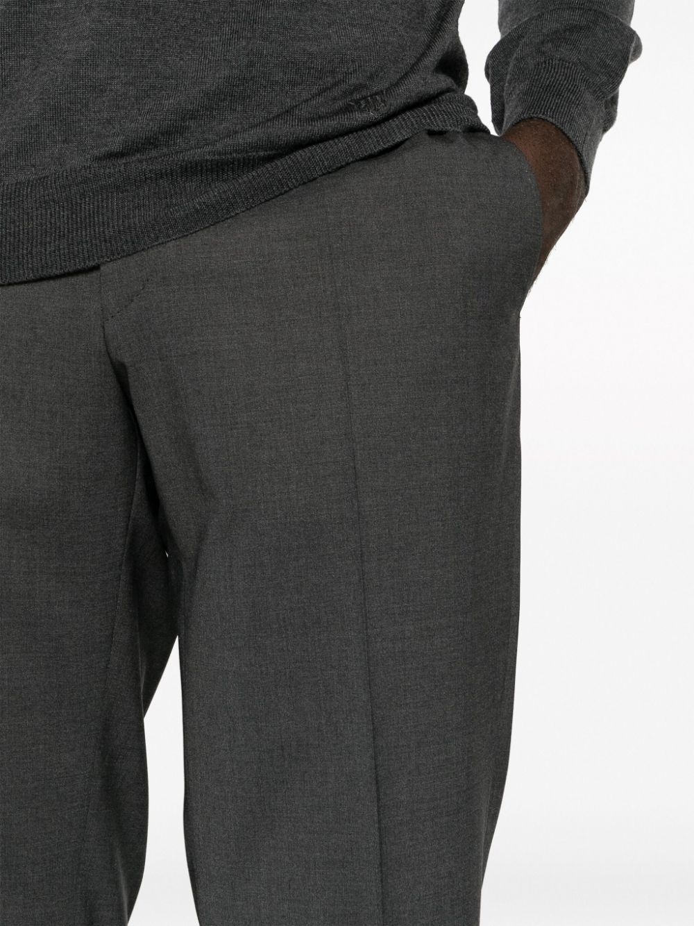 pressed-crease wool tailored trousers - 5