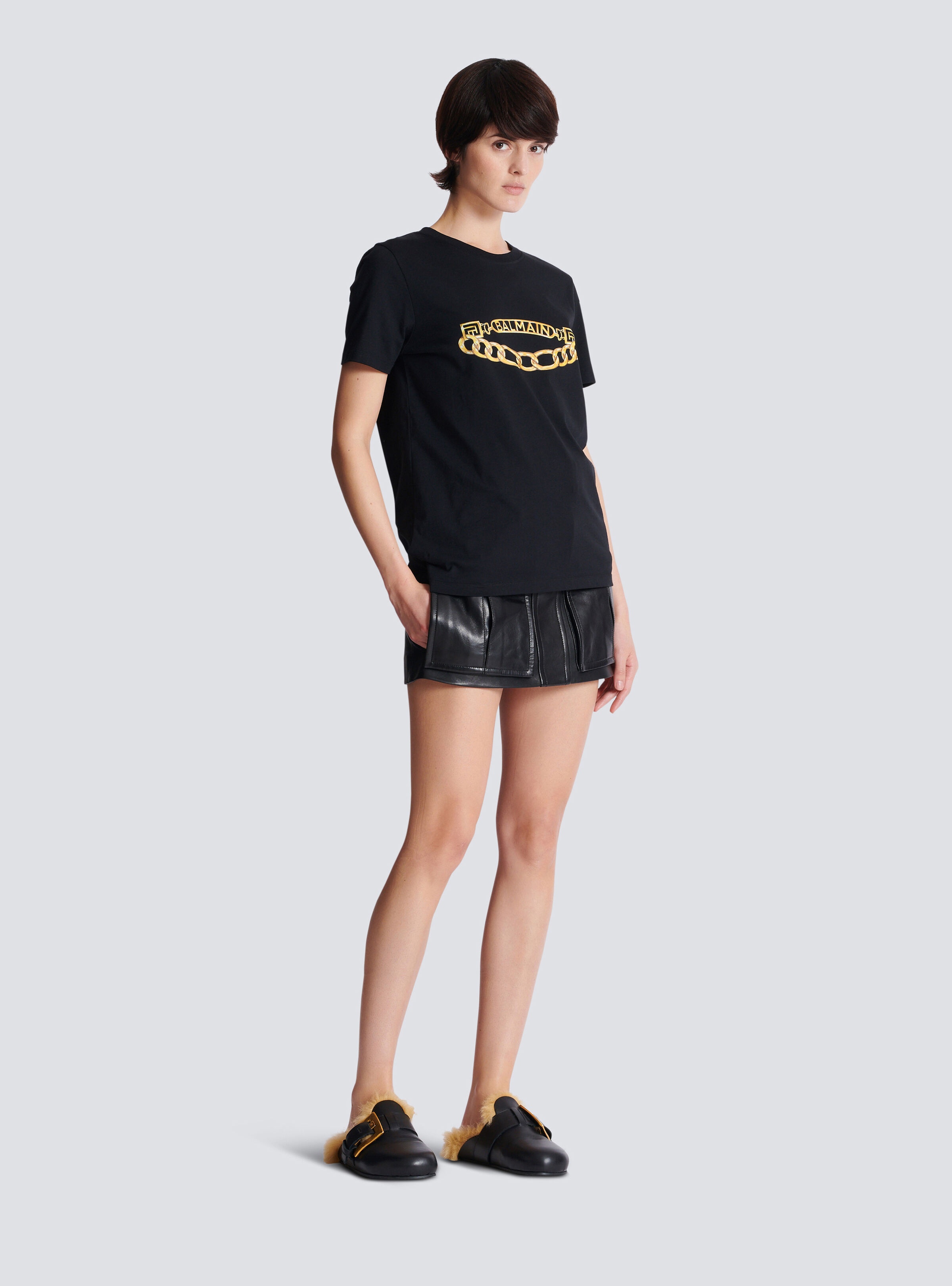 Short-sleeved Balmain Chain print T-shirt - 3