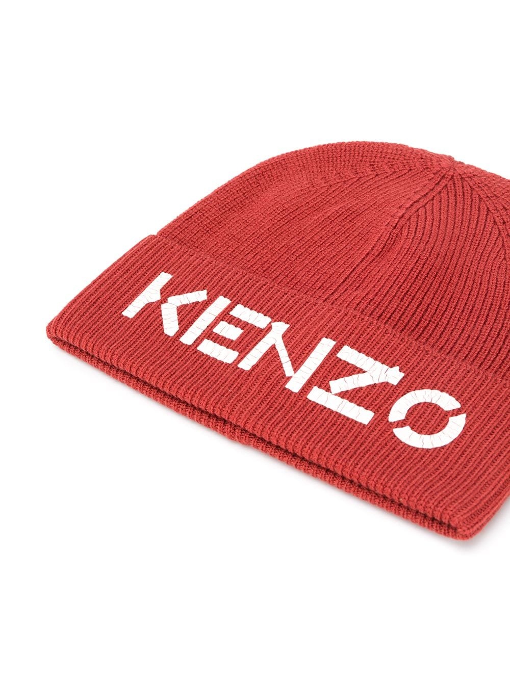 ribbed knit wool logo beanie - 2