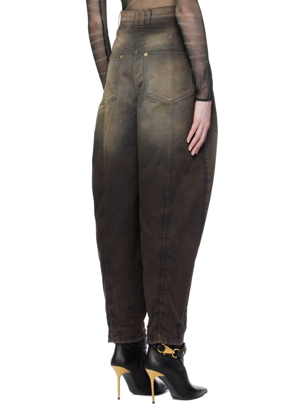 Brown Tie-Dye Jeans - 3
