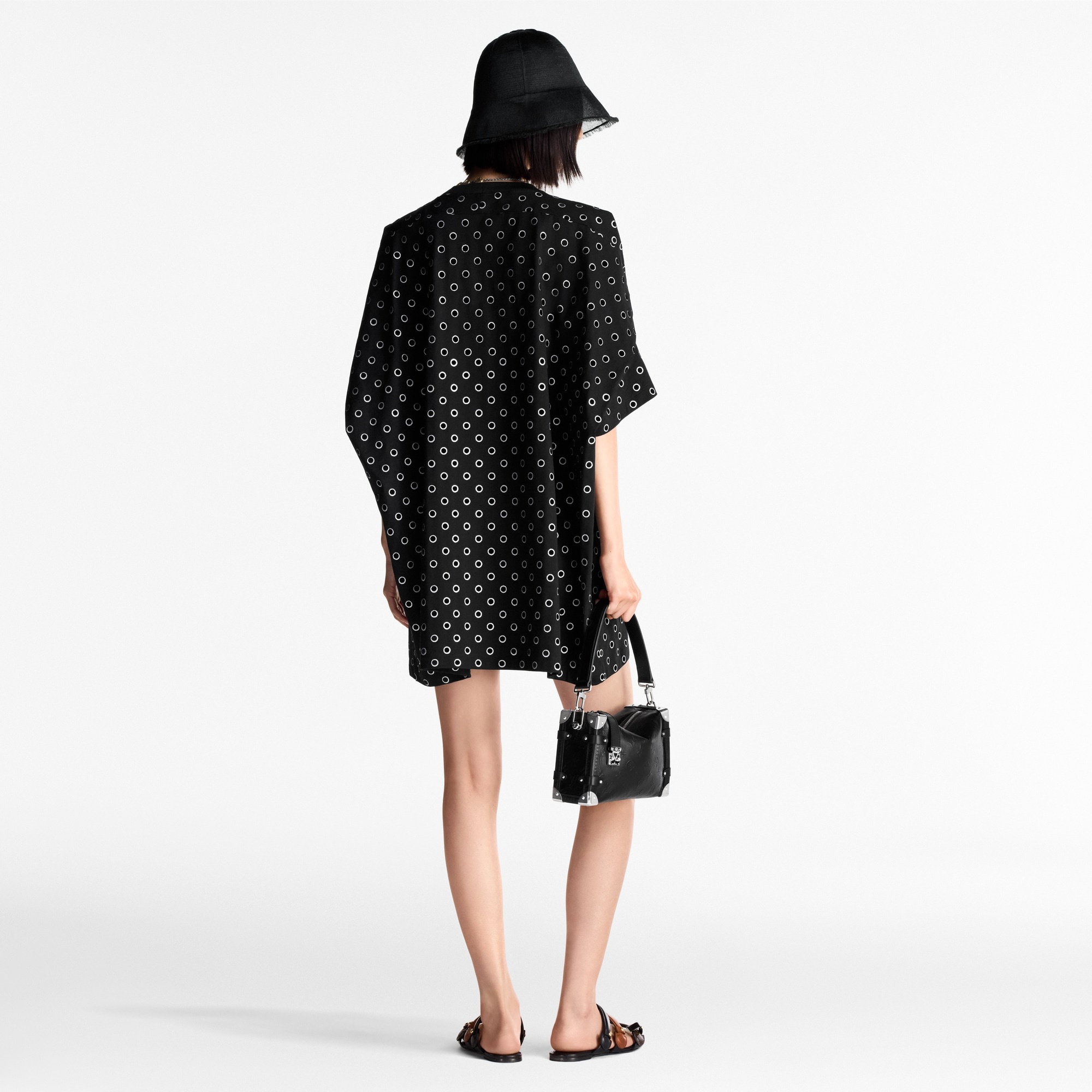 Jewel Dot Boxy Shoulder T-Shirt Dress - 3