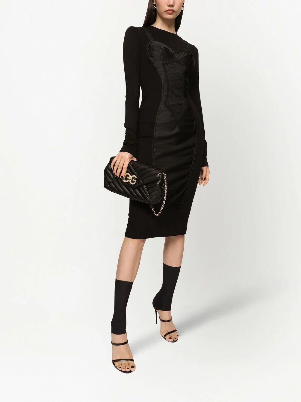 trompe l'oeil-detailed sheath dress - 2