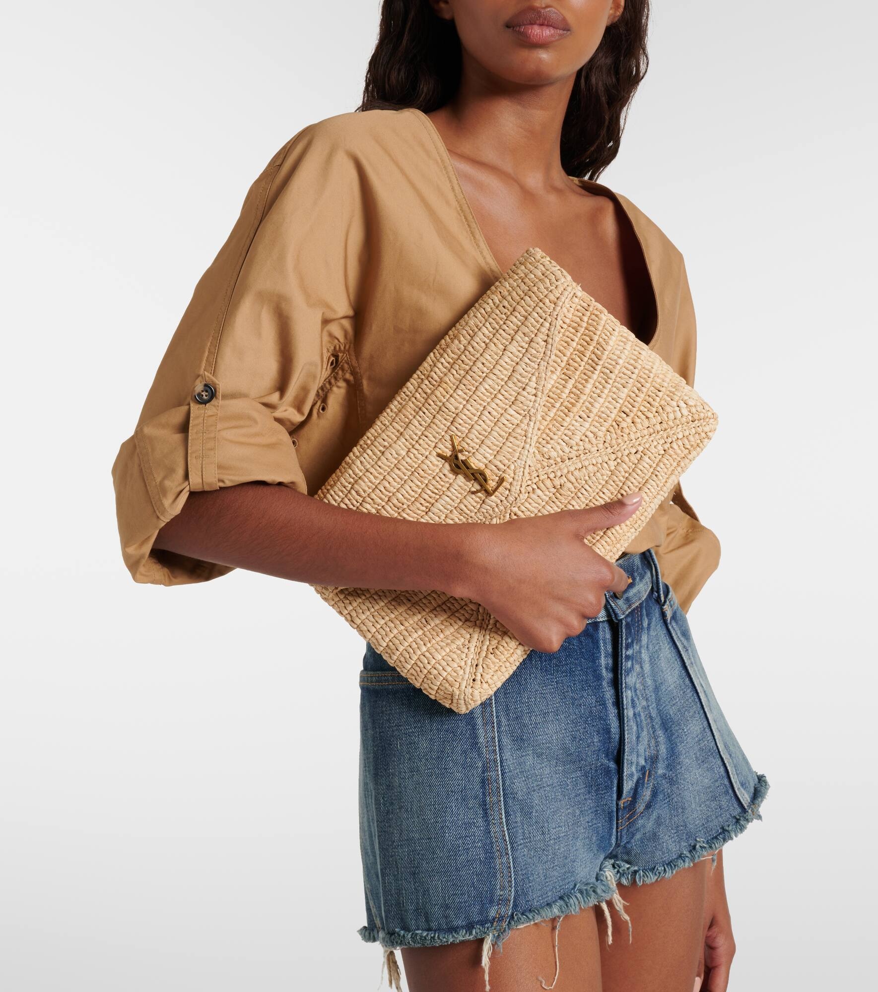 Cassandre Large raffia pouch - 2