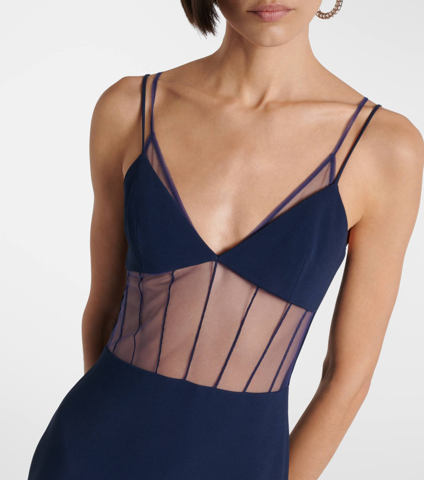 Tulle-trimmed bustier dress - 4