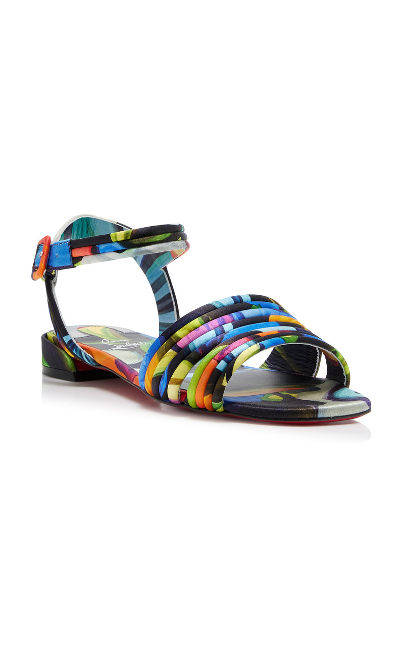 Christian Louboutin Sweet Disco Jane Printed Satin Sandals multi outlook