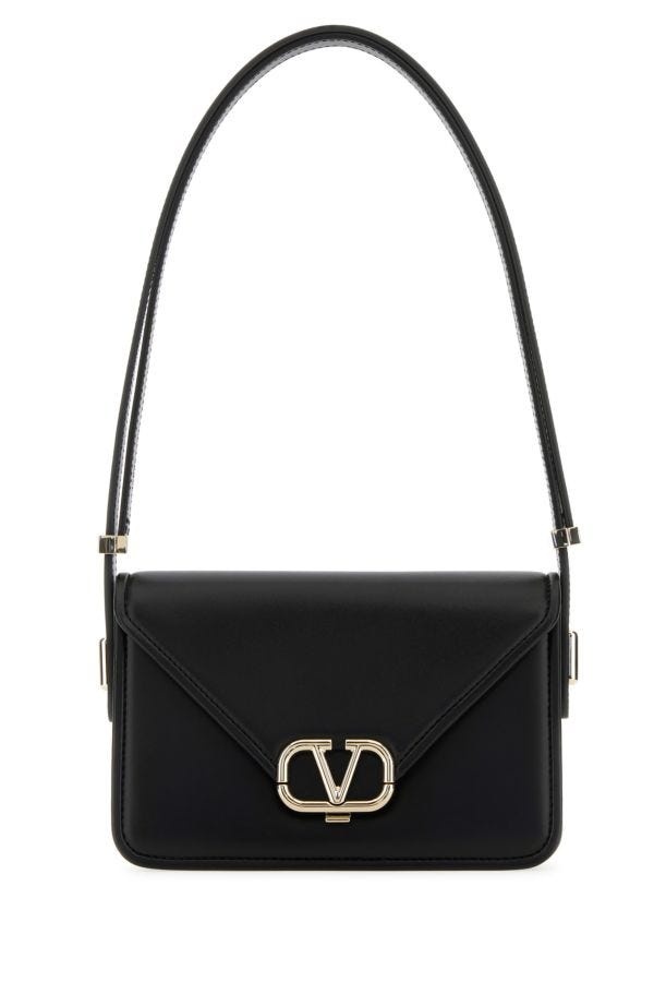 Valentino Garavani Woman Black Leather Vlogo Crossbody Bag - 1