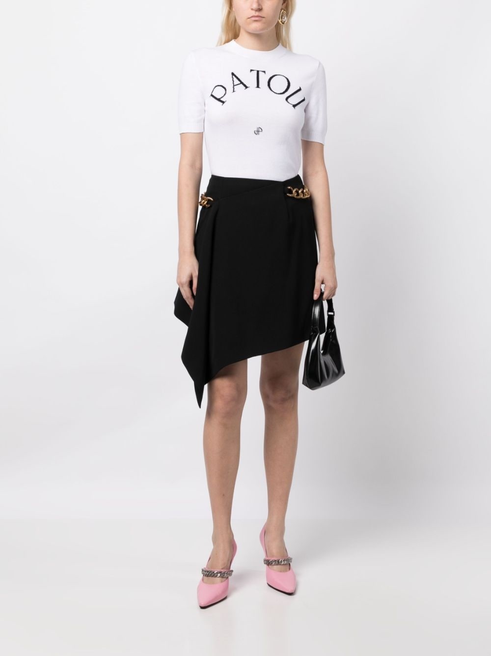 Jacquard-knit short-sleeved jumper - 2